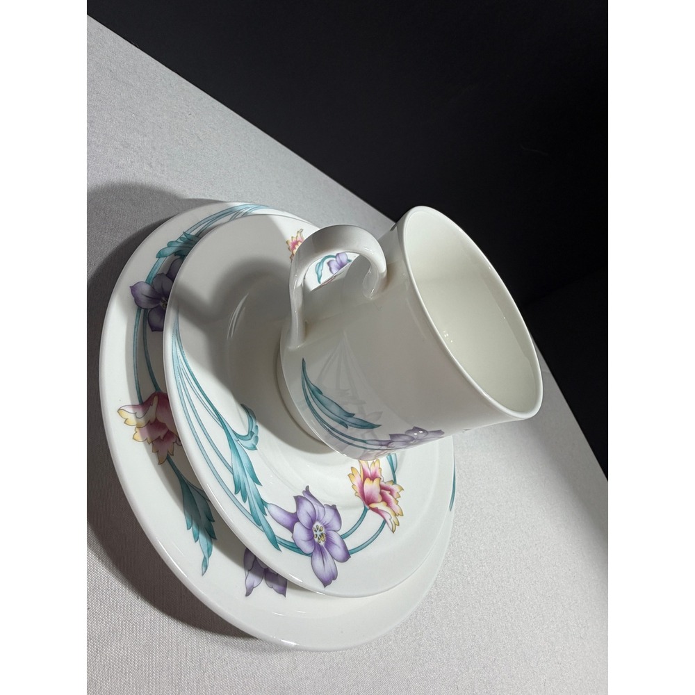 Lenox Decor Isle Royale 3 Piece Tea Set Cup Saucer Plate Floral Japan 7877 - Picture 4 of 10